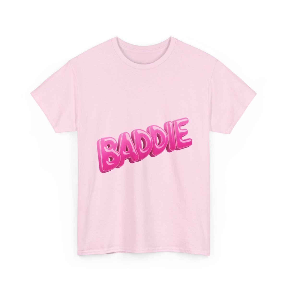 Baddie Pink Bubble Text Tee - Trendy Graphic T-Shirt - Sole & Drip
