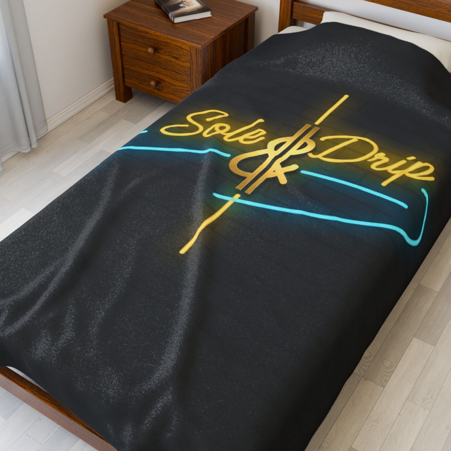 Sole & Drip Neon Velveteen Plush Blanket