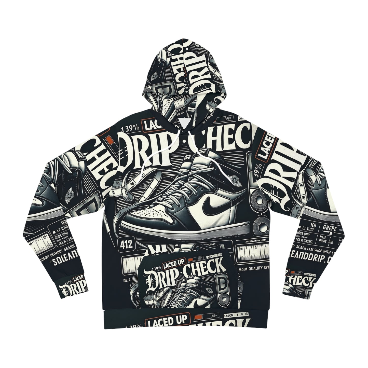 Drip Check Sneaker Hoodie — All-Over Print Streetwear