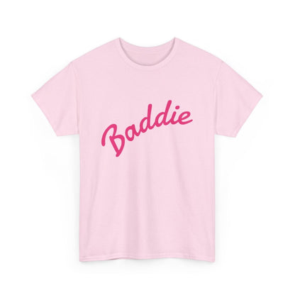 Baddie Script Tee — Pink Retro Graphic T‑Shirt - Sole & Drip