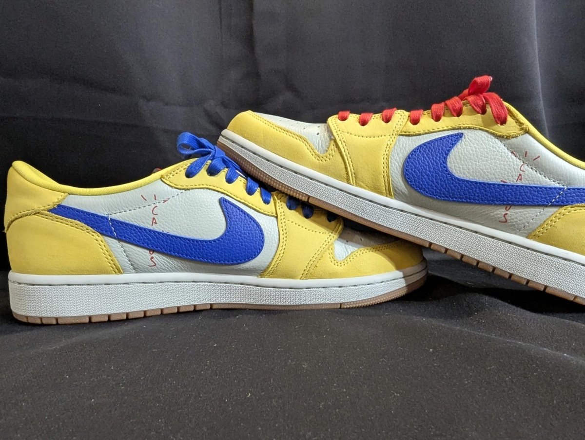 Travis Scott Jordan 1 Low OG SP "Canary" Wmns 11.5 / Men's 10 DZ4137 - 700 - Sole & Drip