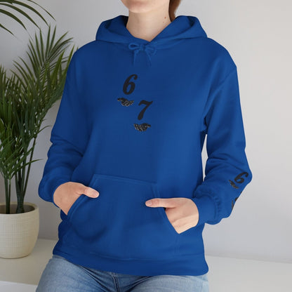 Hooded Sweatshirt - 6 7 w/hands on Front , Six Seven on back and 6 7 w hands on Left side - Sole & Drip