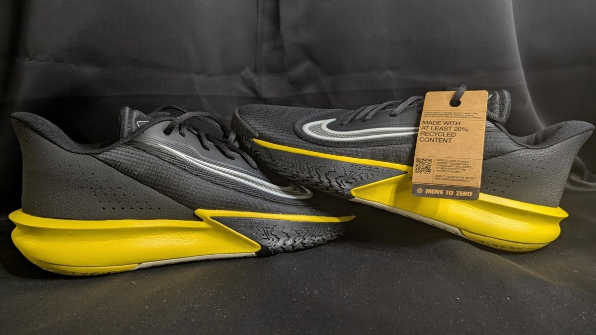NEW Nike Precision VII Basketball Shoes Black Yellow Men's Size 14 HJ9153 - 001 - Sole & Drip