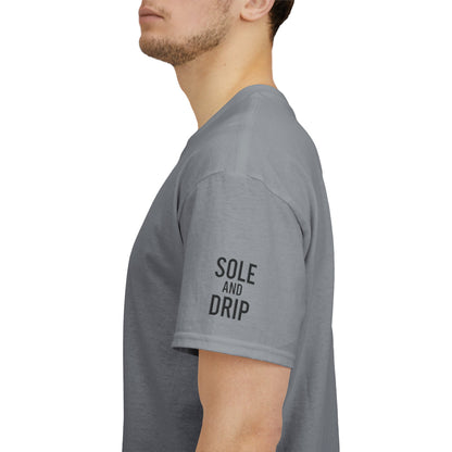 Sole and Drip Short Sleeve Tee — Sneaker Graphic Shirt with 'SOLE AND DRIP' Design