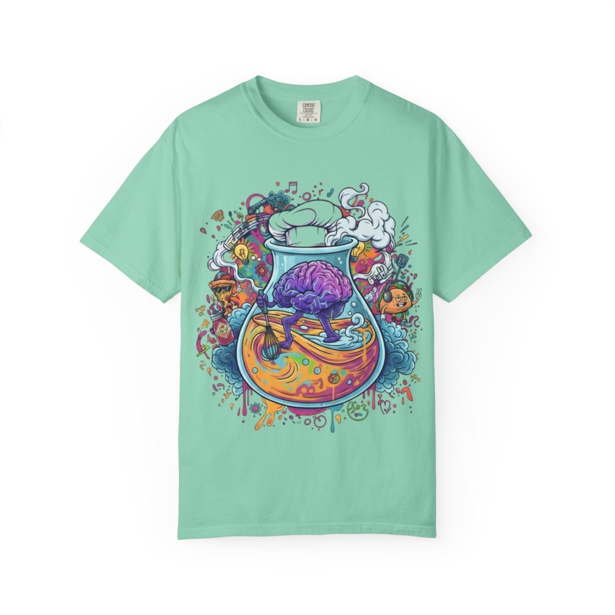 "Let Me Cook" T-Shirt — Colorful Chef Brain Illustration - Sole & Drip