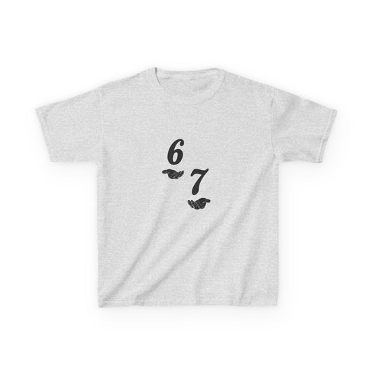 Kids Tee “6 7” Minimalist Graphic — Six Seven Backprint
