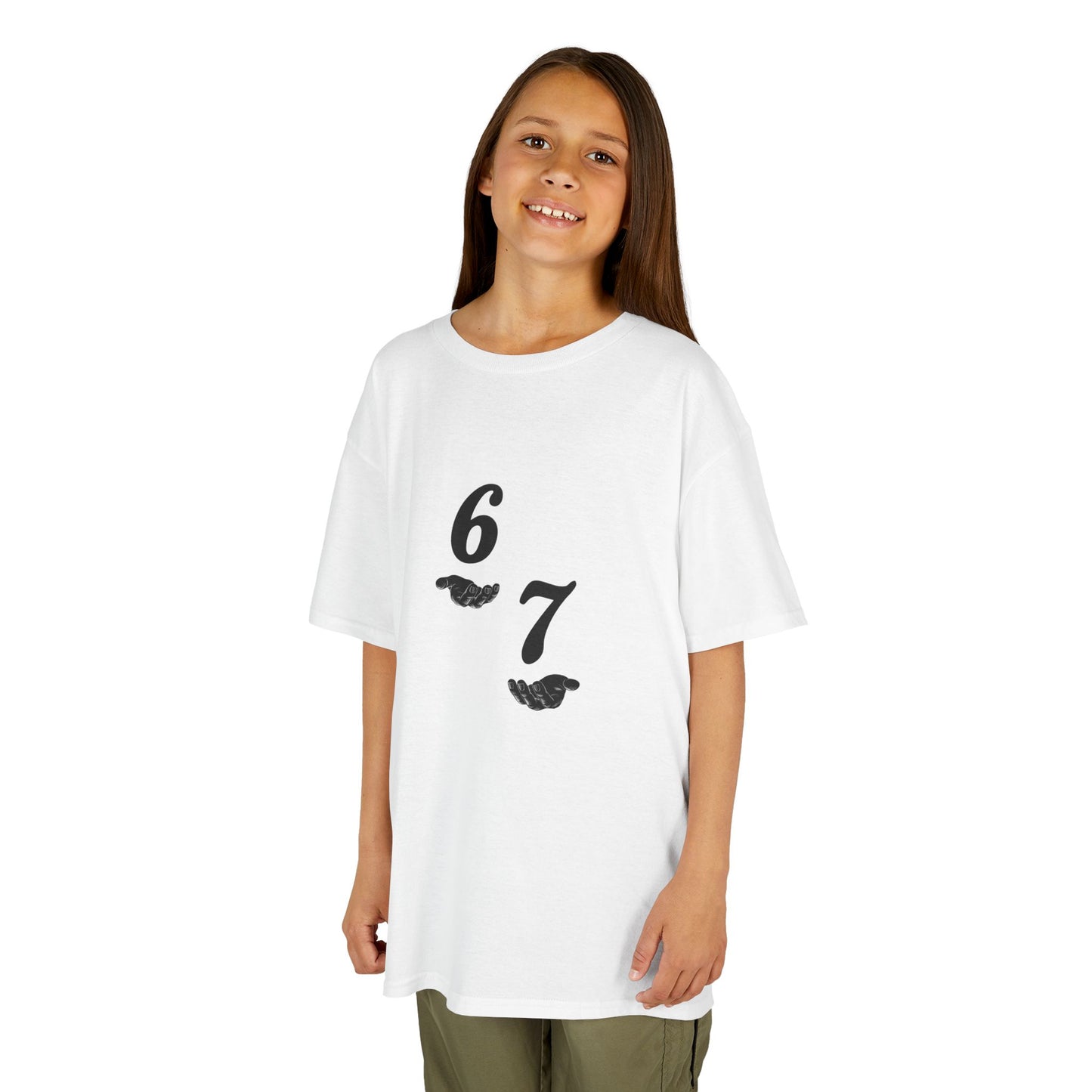 Kids Tee “6 7” Minimalist Graphic — Six Seven Backprint