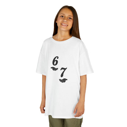 Kids Tee “6 7” Minimalist Graphic — Six Seven Backprint