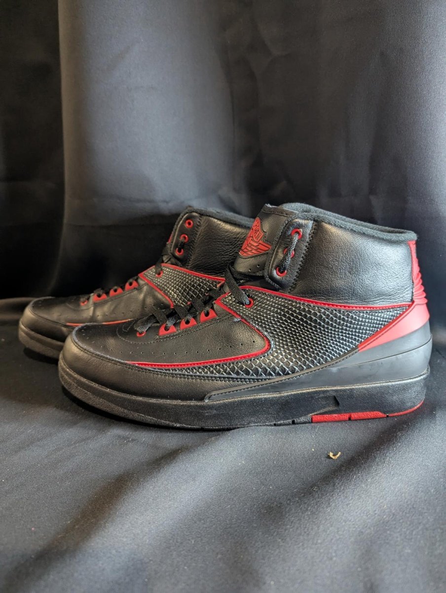 Jordan 2 Retro "Alternate '87" Black Red Size 13 Used VGC 834274 - 001 High Top - Sole & Drip