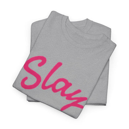 Slay Script T‑Shirt — Pink Script Graphic Tee for Trendy Women & Girls - Sole & Drip