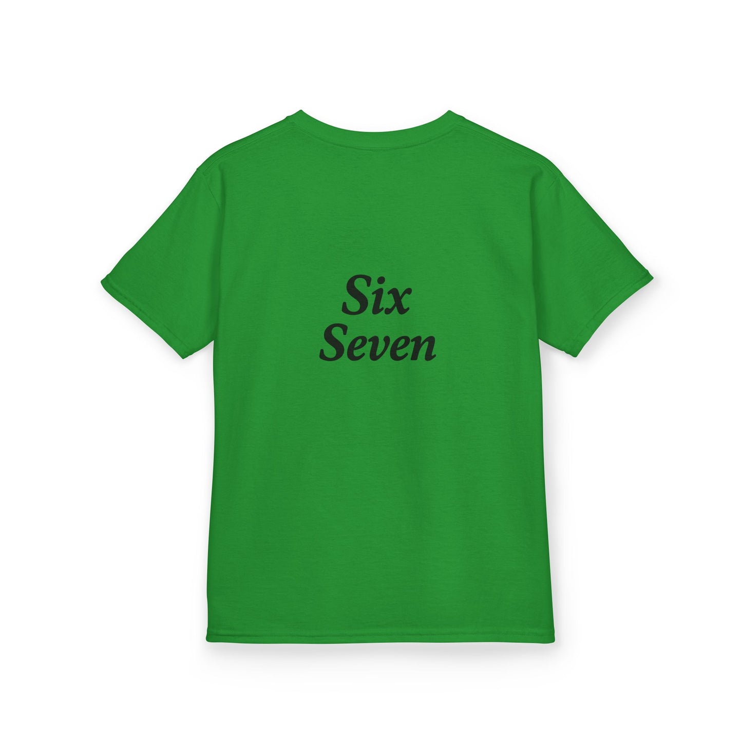 Kids Tee “6 7” Minimalist Graphic — Six Seven Backprint