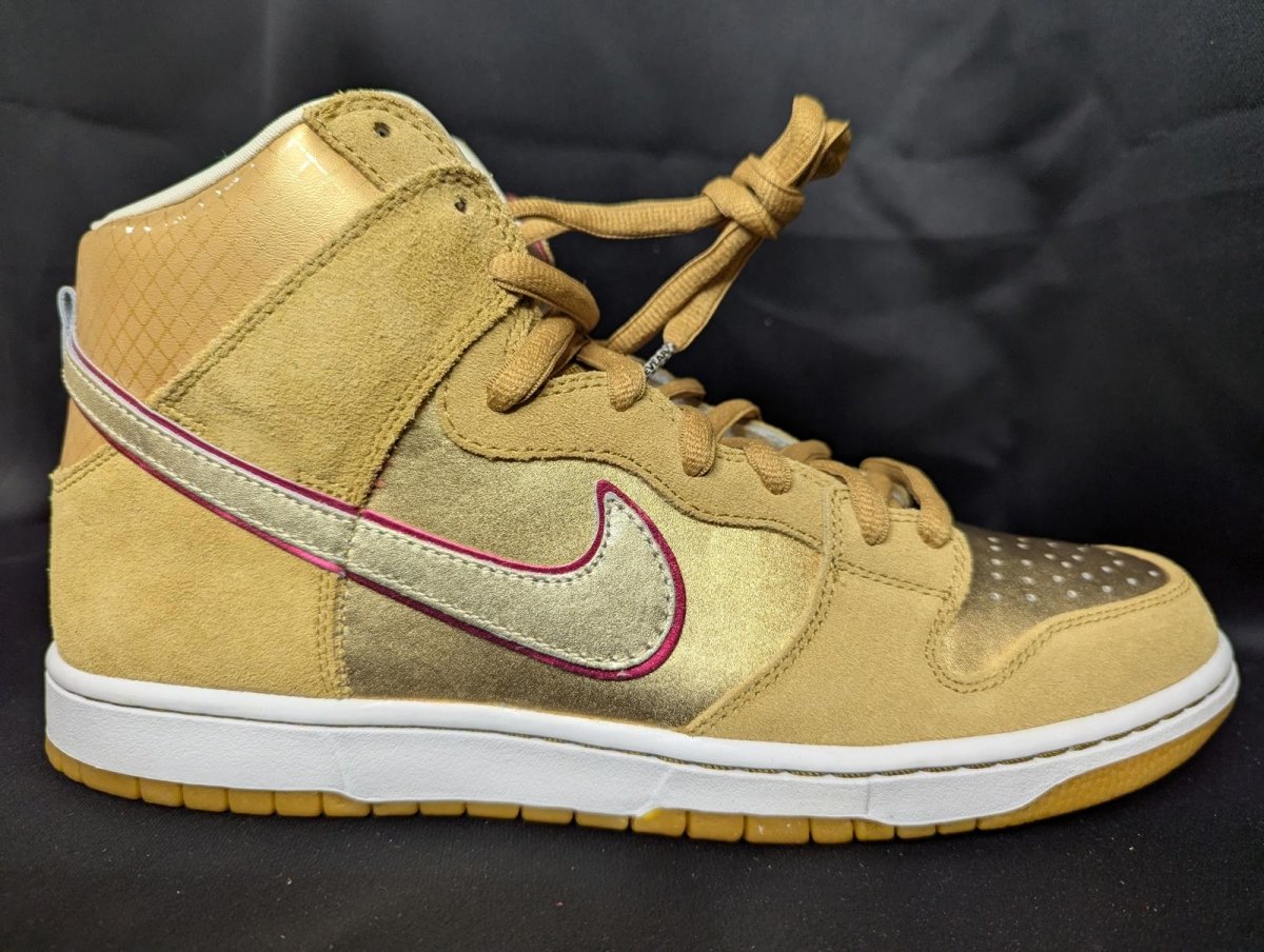 DS Nike SB Dunk High Premium "Thai Temple" Koston 2010 Gold 11.5 313171 - 702 NIB - Sole & Drip