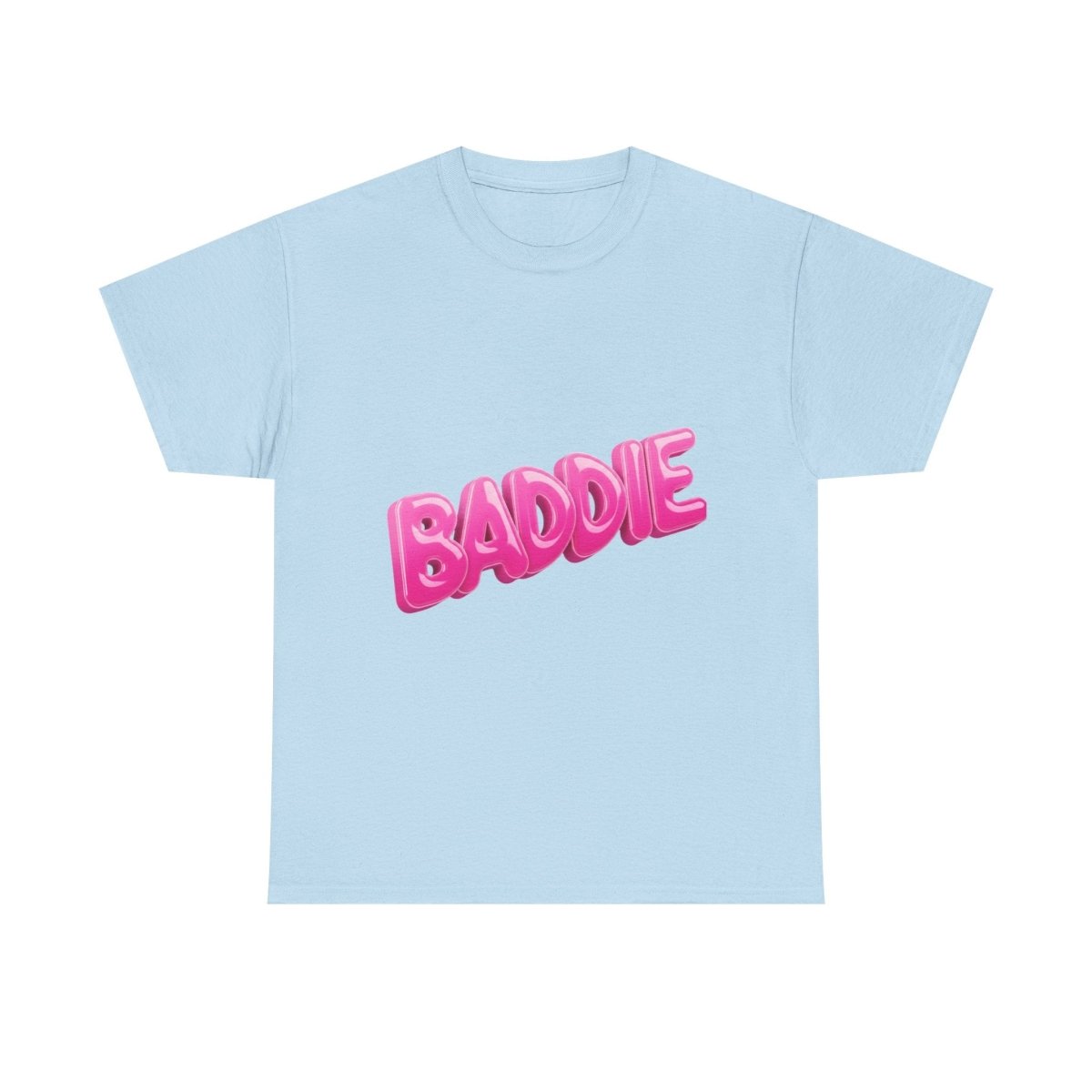 Baddie Pink Bubble Text Tee - Trendy Graphic T-Shirt - Sole & Drip