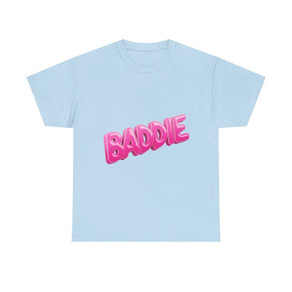 Baddie Pink Bubble Text Tee - Trendy Graphic T-Shirt - Sole & Drip