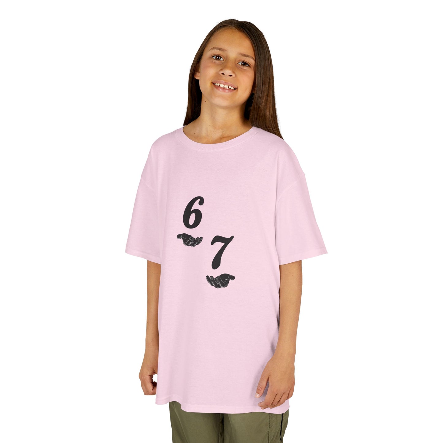 Kids Tee “6 7” Minimalist Graphic — Six Seven Backprint