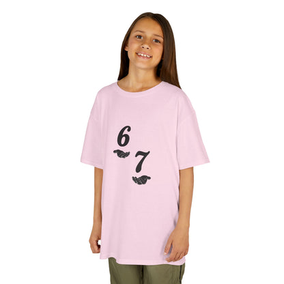 Kids Tee “6 7” Minimalist Graphic — Six Seven Backprint