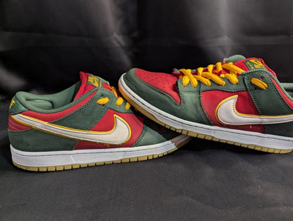 Nike SB Dunk Low Pro PRM "Seattle Supersonics" Green Red US 12 FZ1287 - 300 Used - Sole & Drip