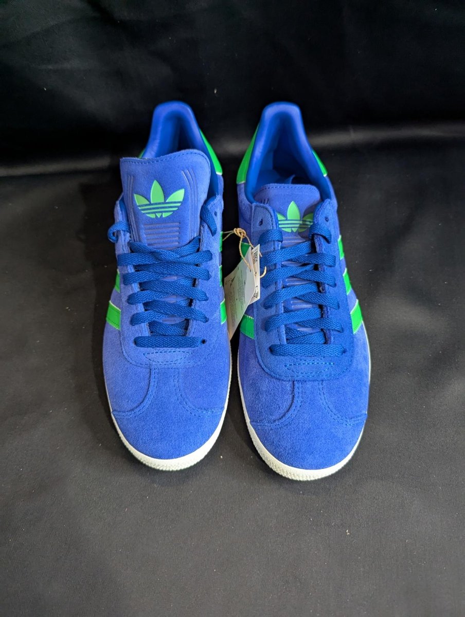 NEW Adidas Gazelle "Royal Blue/Lucid Green" Suede Size 7.5 Retro Sneaker JH5389 - Sole & Drip