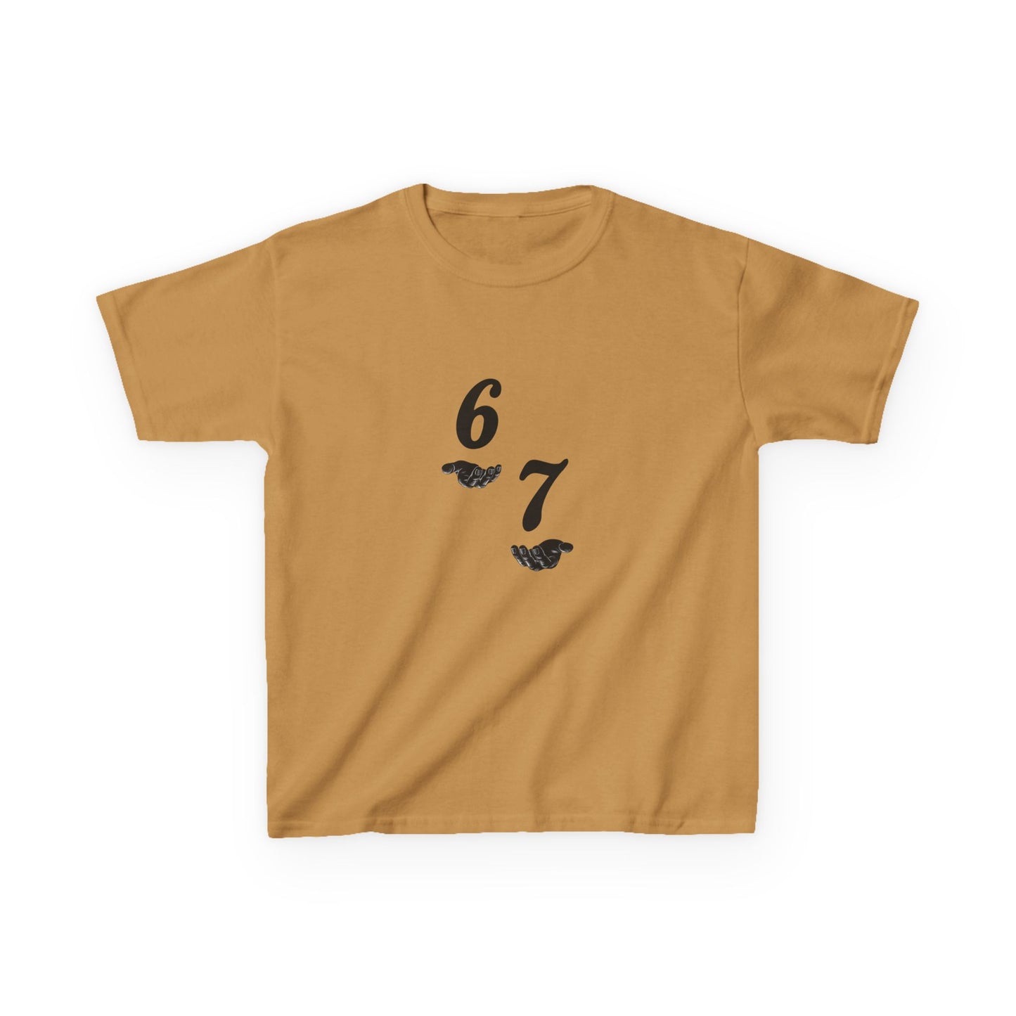 Kids Tee “6 7” Minimalist Graphic — Six Seven Backprint