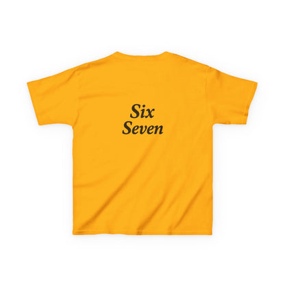 Kids Tee “6 7” Minimalist Graphic — Six Seven Backprint