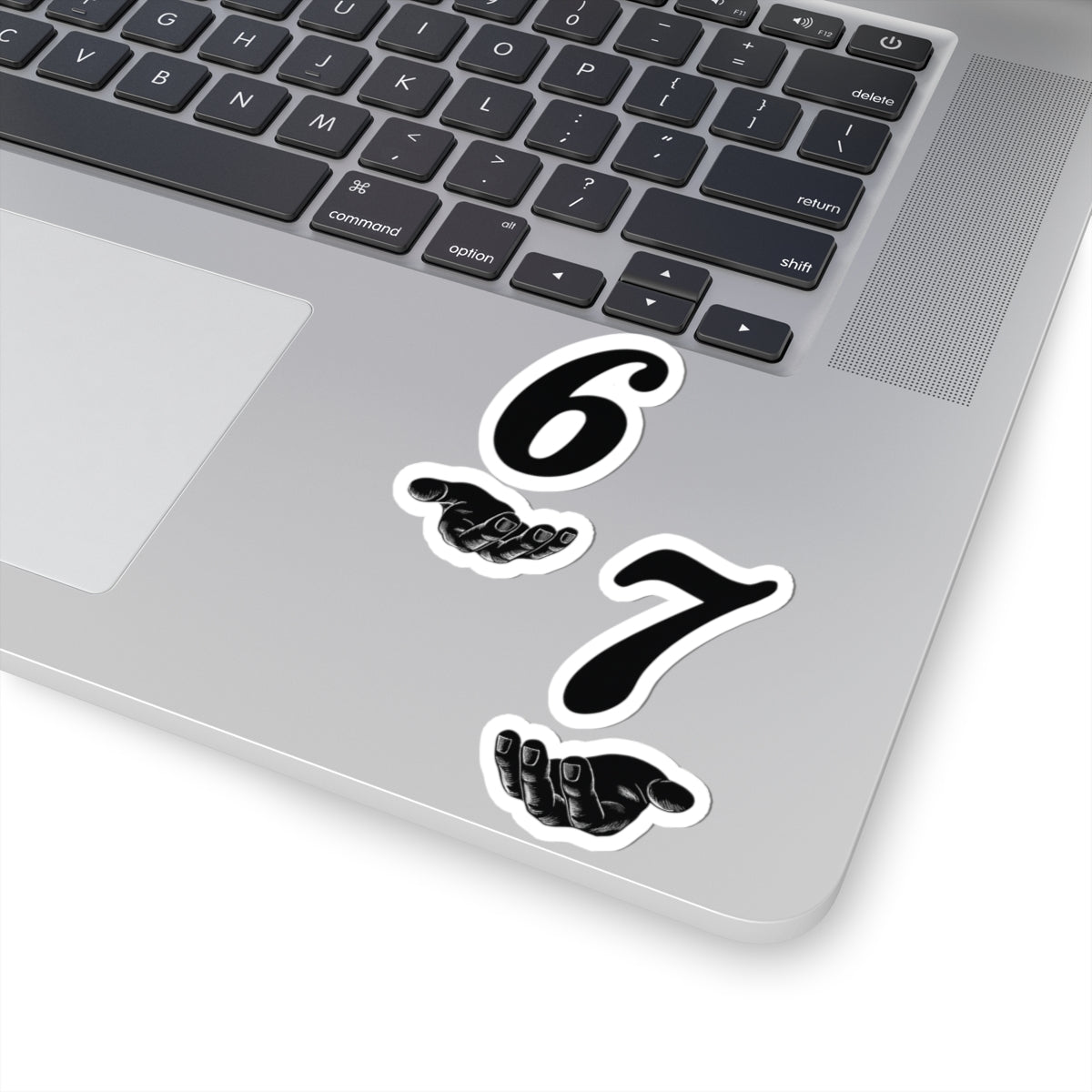 Vintage Hand & Number Kiss - Cut Stickers — 6 and 7 Laptop Decals - Sole & Drip