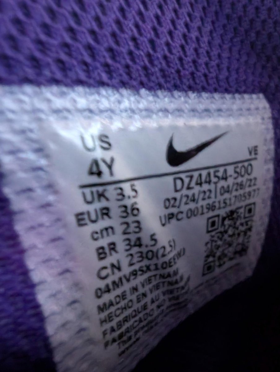 Nike Dunk High GS "Lakers" Purple Gold Size 4Y Used VGC DZ4454 - 500 No Box - Sole & Drip