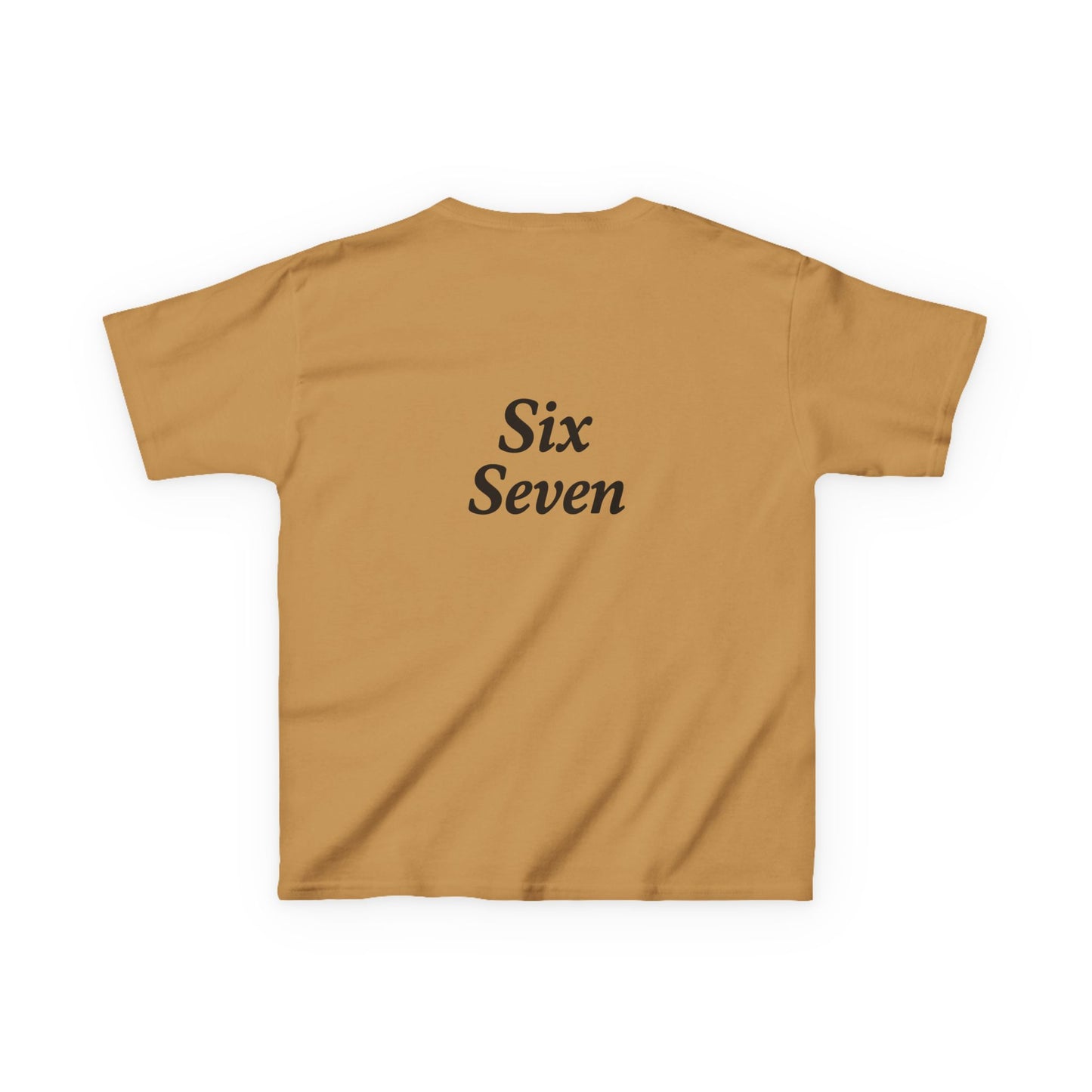 Kids Tee “6 7” Minimalist Graphic — Six Seven Backprint