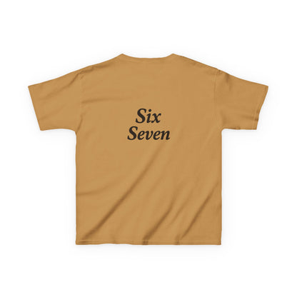 Kids Tee “6 7” Minimalist Graphic — Six Seven Backprint