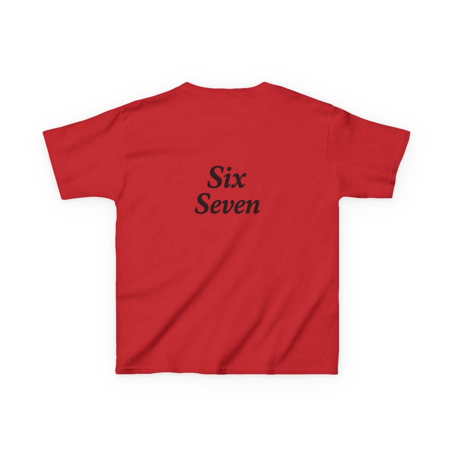 Kids Tee “6 7” Minimalist Graphic — Six Seven Backprint