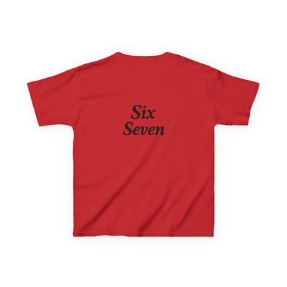 Kids Tee “6 7” Minimalist Graphic — Six Seven Backprint