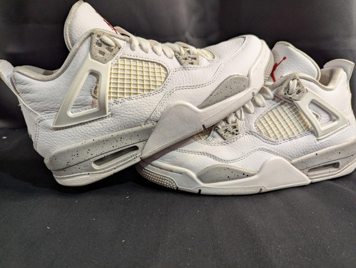 Jordan 4 Retro GS "White Oreo" Size 6.5Y Used VGC w/ Box CT8527 - 100 Speckle - Sole & Drip