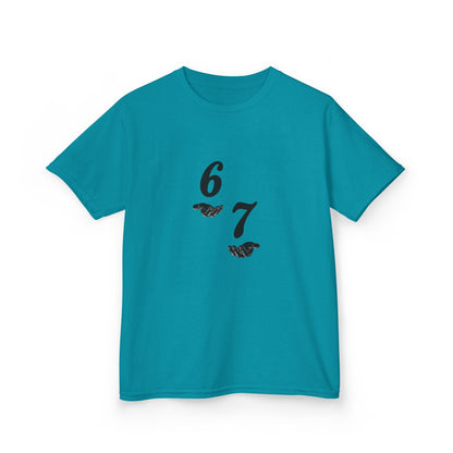 Kids Tee “6 7” Minimalist Graphic — Six Seven Backprint