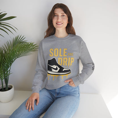 Sole and Drip Sweatshirt — Sneaker Graphic Shirt with 'SOLE AND DRIP' Design