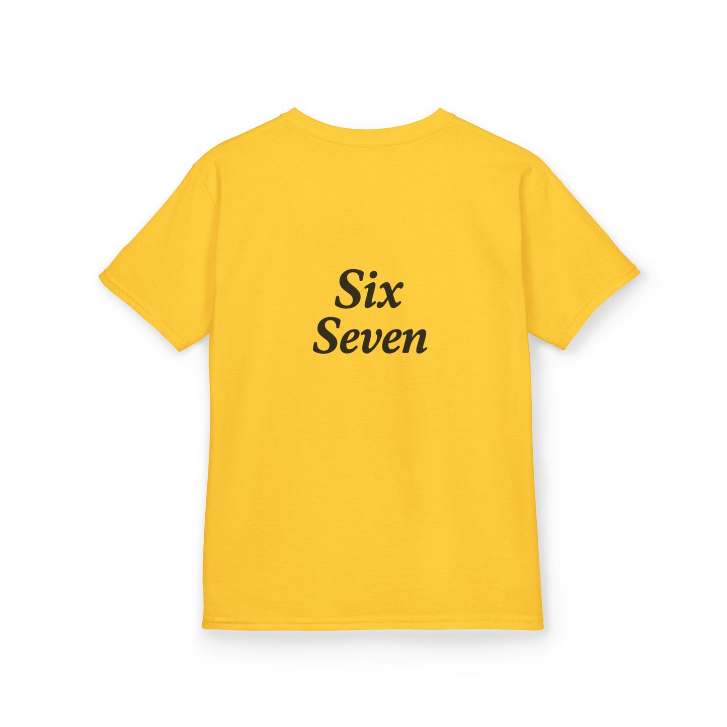 Kids Tee “6 7” Minimalist Graphic — Six Seven Backprint