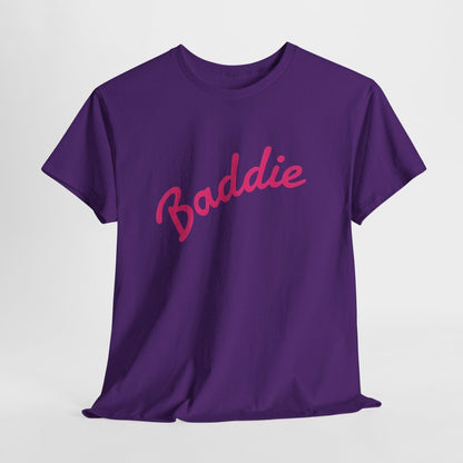 Baddie Script Tee — Pink Retro Graphic T‑Shirt - Sole & Drip