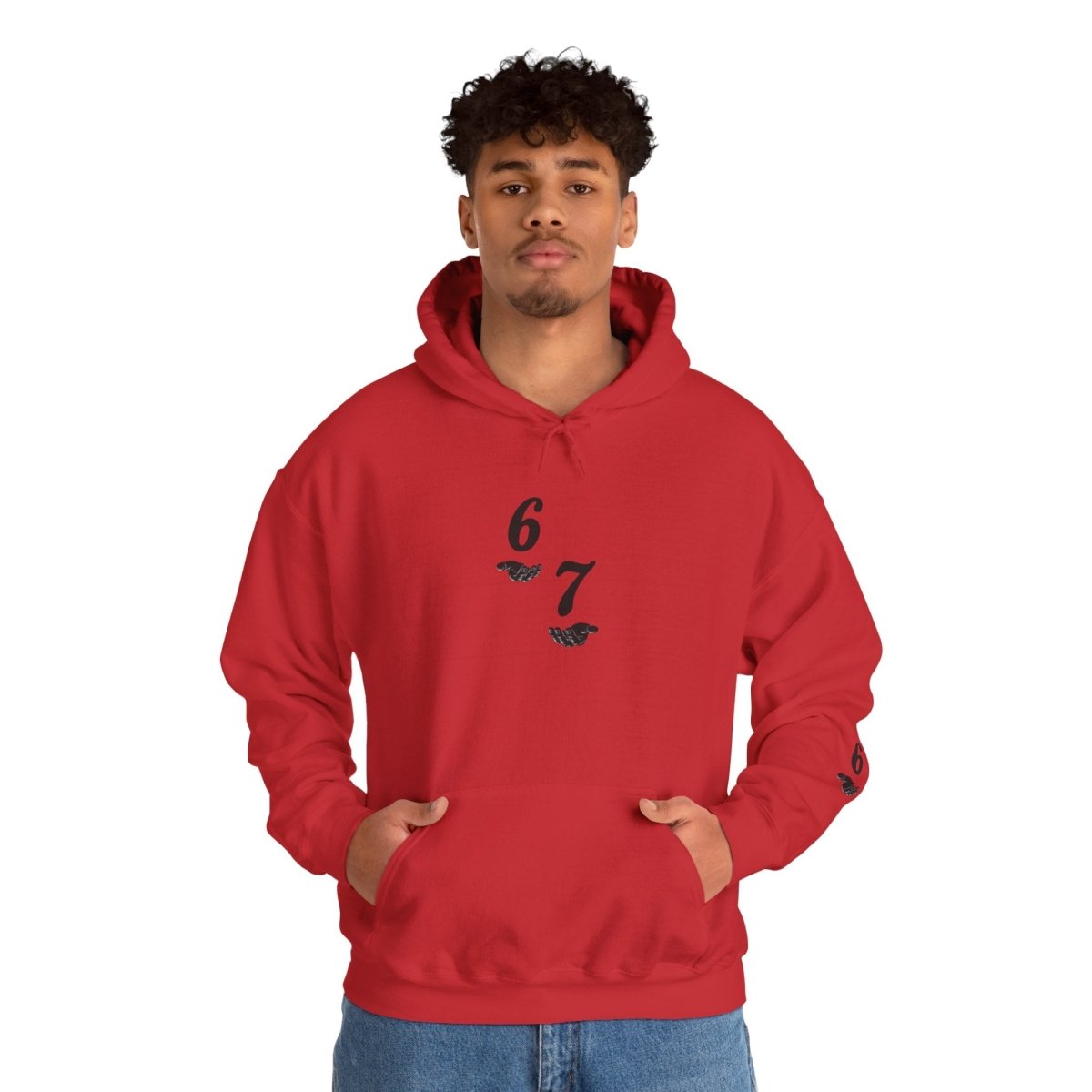 Hooded Sweatshirt - 6 7 w/hands on Front , Six Seven on back and 6 7 w hands on Left side - Sole & Drip