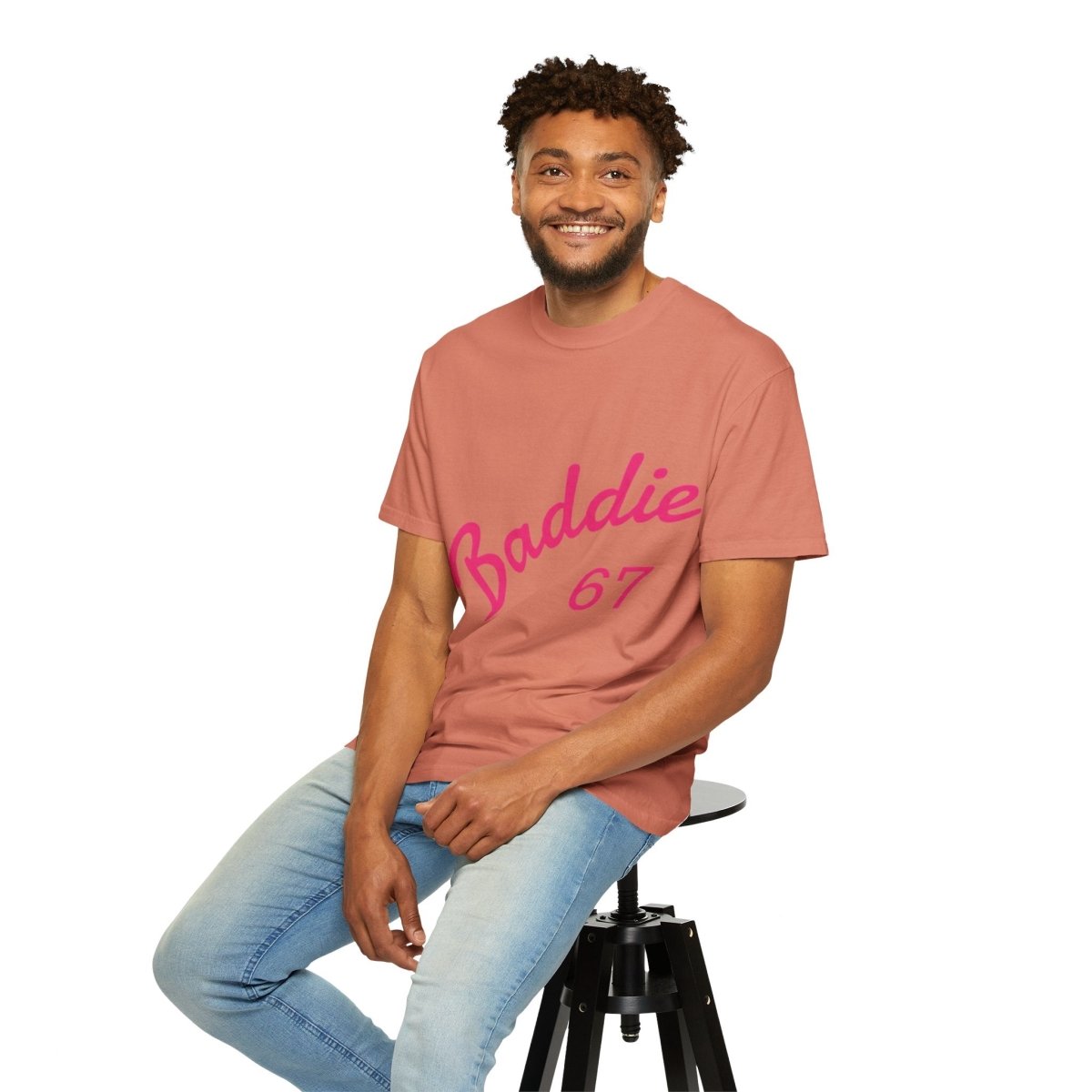 Baddie 67 T-Shirt — Pink Script "Baddie" Front & "Slay" Back - Sole & Drip