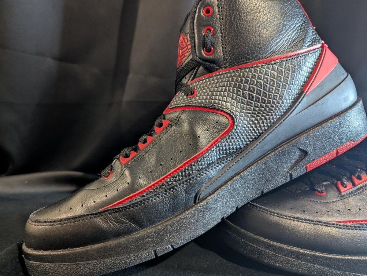 Jordan 2 Retro "Alternate '87" Black Red Size 13 Used VGC 834274 - 001 High Top - Sole & Drip