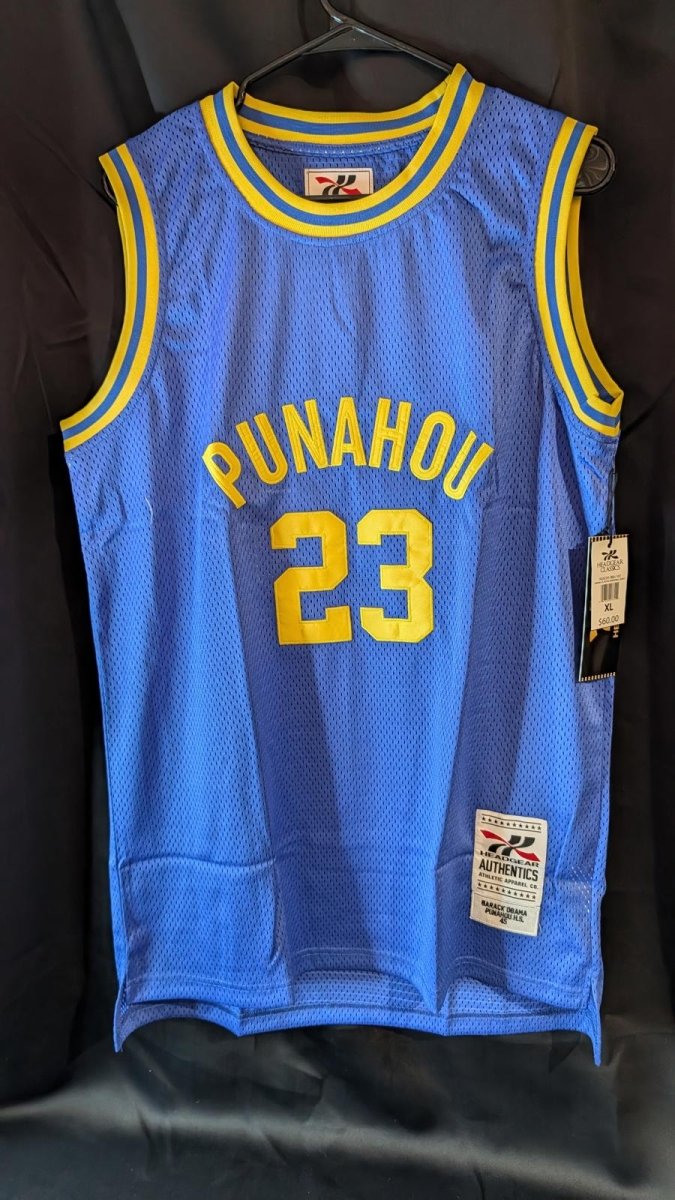 NWT Headgear Classics Barack Obama 23 Punahou High School Jersey Blue XL - Sole & Drip