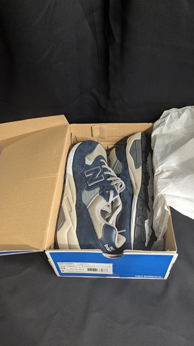 NEW NIB New Balance 580 Retro "Navy" REVlite Size 13 MRT580NV Blue Suede Rare - Sole & Drip