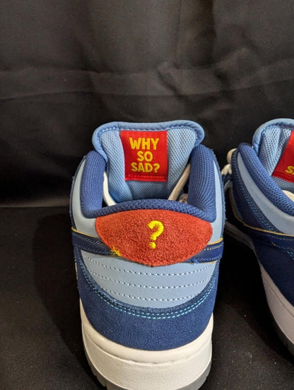 Nike SB Dunk Low Pro "Why So Sad?" Blue Red Size 9 VNDS w/ Box DX5549 - 400 - Sole & Drip