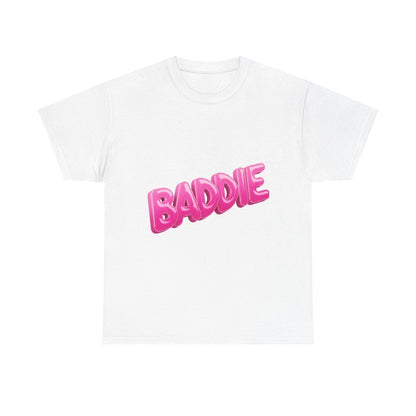 Baddie Pink Bubble Text Tee - Trendy Graphic T-Shirt - Sole & Drip