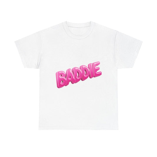 Baddie Pink Bubble Text Tee - Trendy Graphic T-Shirt - Sole & Drip