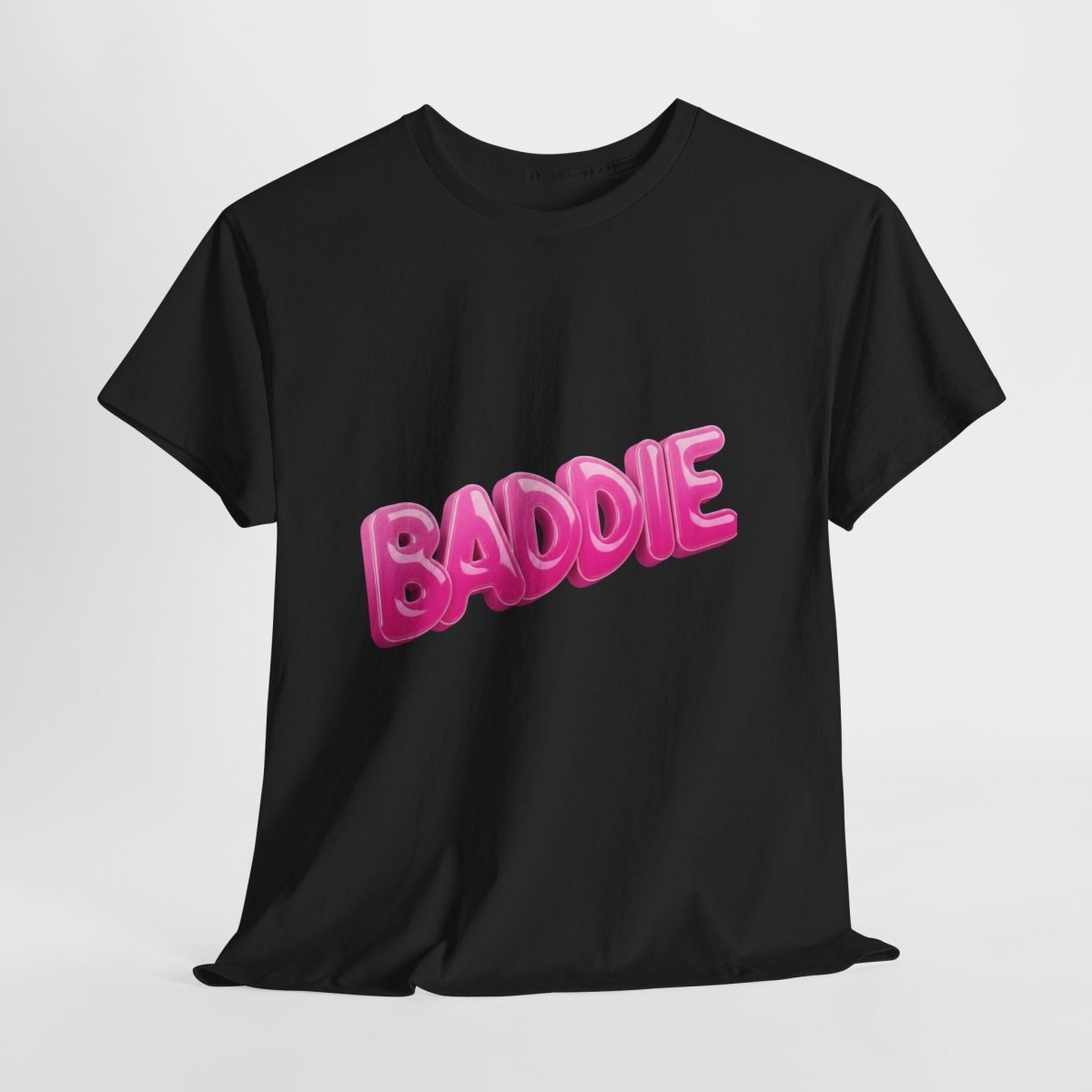 Baddie Pink Bubble Text Tee - Trendy Graphic T-Shirt - Sole & Drip