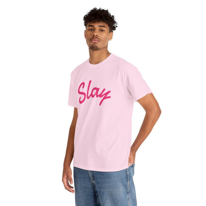 Slay Script T‑Shirt — Pink Script Graphic Tee for Trendy Women & Girls - Sole & Drip
