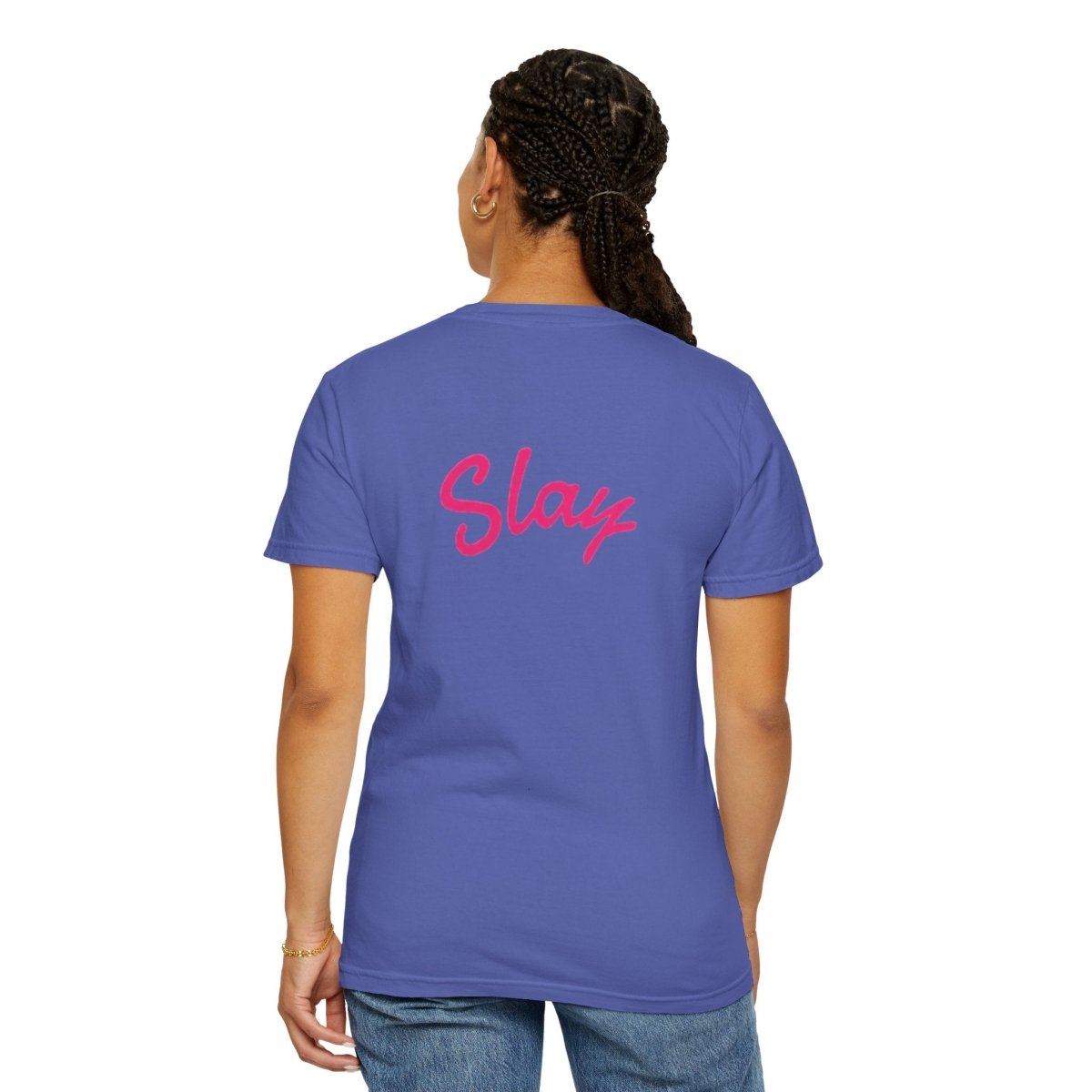 Baddie 67 T-Shirt — Pink Script "Baddie" Front & "Slay" Back - Sole & Drip