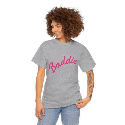 Baddie Script Tee — Pink Retro Graphic T‑Shirt - Sole & Drip