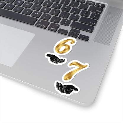 Gold 6 7 with Hands Sticker - Sole & Drip