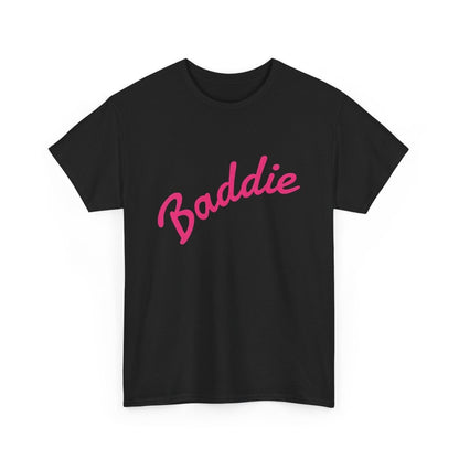 Baddie Script Tee — Pink Retro Graphic T‑Shirt - Sole & Drip