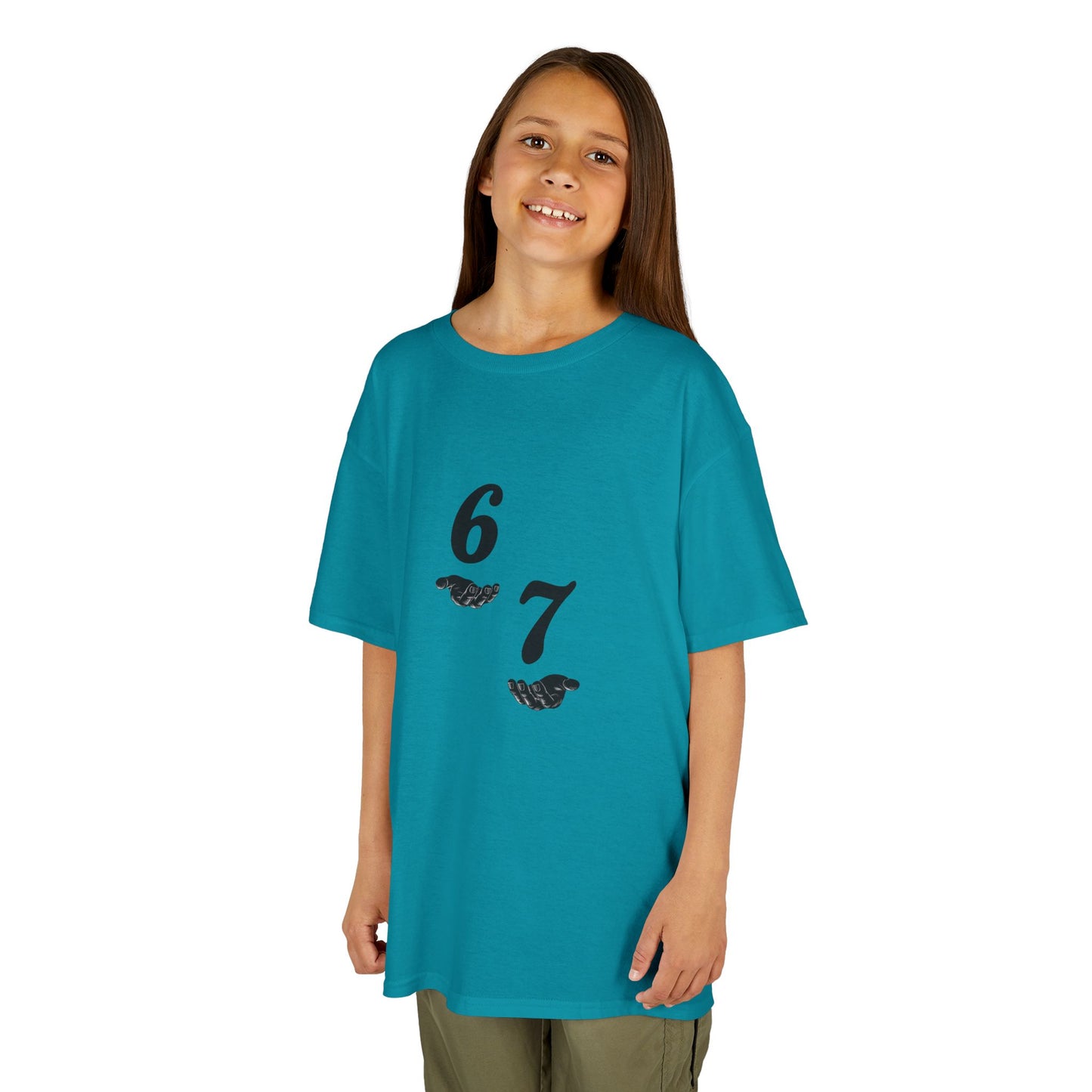 Kids Tee “6 7” Minimalist Graphic — Six Seven Backprint